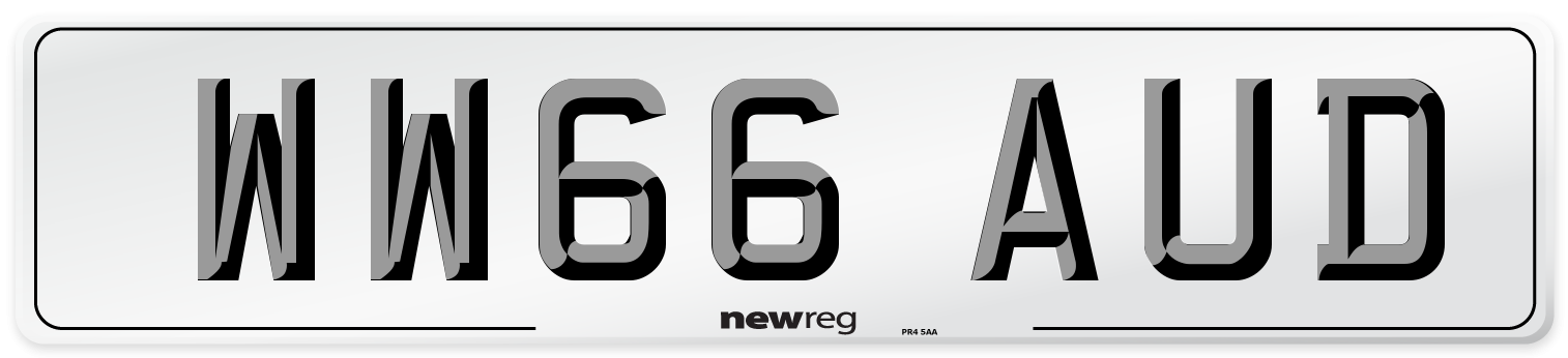 WW66 AUD Number Plate from New Reg